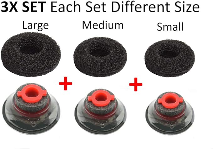 3X Ultra Comfort Eartips Ear Buds Replacement Earphone Ear Tips Kits Earpads Foam Set Cushion for Plantronics Voyager 5200 5220 5210 Series Bluetooth Headset Headphone (Mixed L/M/S)