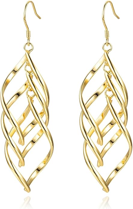 Sterling Silver Plated Earrings Dangle Earrings Linear Drop Statement Earrings for Women