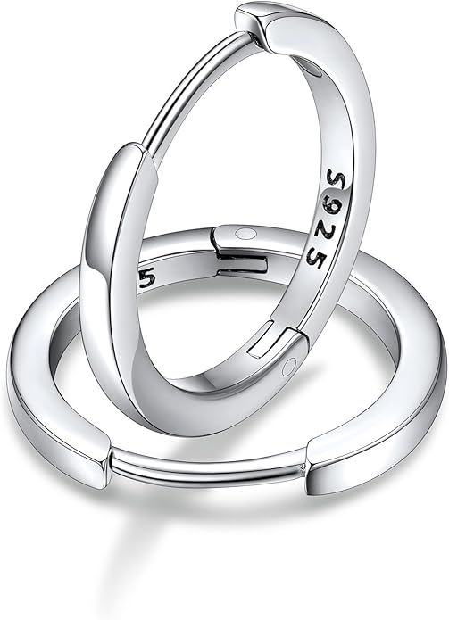 FaithHeart Sterling Silver Hoop Earrings for Women, Hypoallergenic Huggie Hoop Earrings Lightweight Small Cartilage Earrings Hoop Earring Dainty Everyday Earrings 6/8/10/12/14/15/16/18/20mm