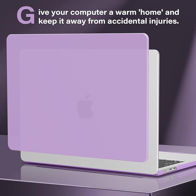 CISSOOK Compatible with MacBook Air 13.6 inch Case A3240 A2681 A3113 2022 2023 2024 2025 Release, Plastic Hard Shell Case USB 3.0 Adapter for MacBook Air 13 inch M2 M3 M4 Chip, Frosted Purple