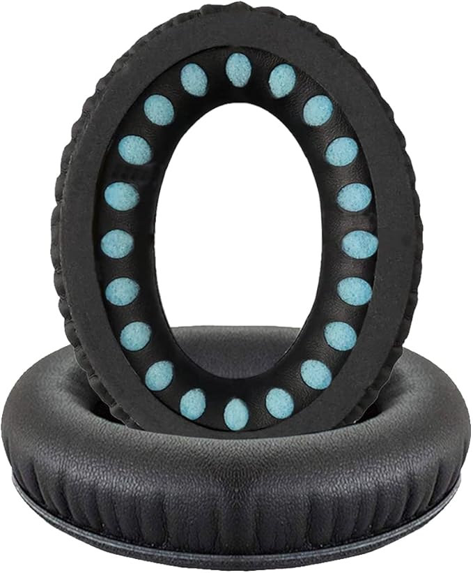 QOQOON Professional Headphone Replacement Ear Pads for Bose QuietComfort 35 2 15 25 Earpads Cushion for QC2 QC15 QC25 SoundTrue SoundLink Around-Ear Headphones (QC35/35ii, Black Cushion + Black Mat)