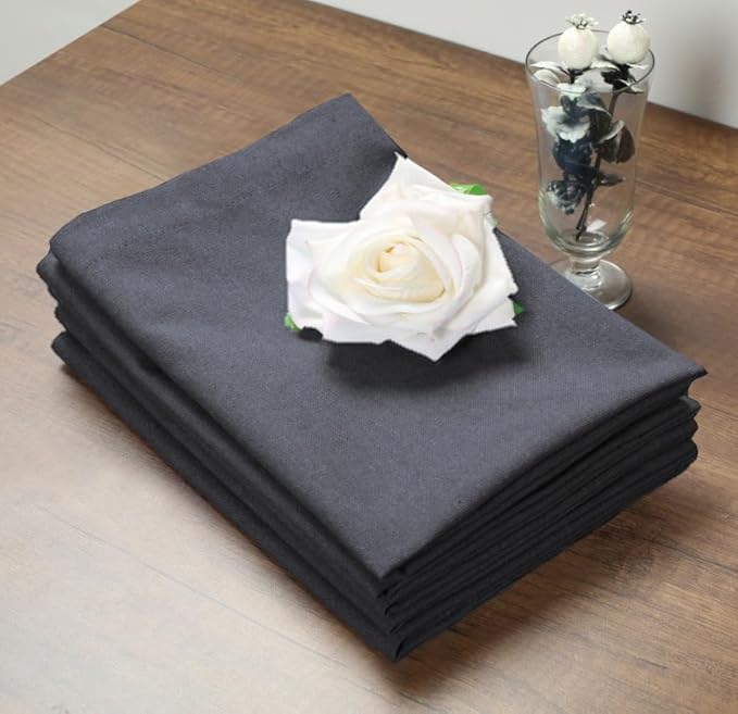 Homidate Cotton Dinner Cloth Napkins Set of 12 – 18x18 Dark Grey Fabric – Reusable & Machine Washable Dinner Napkins for Weddings, Restaurants & Everyday Use