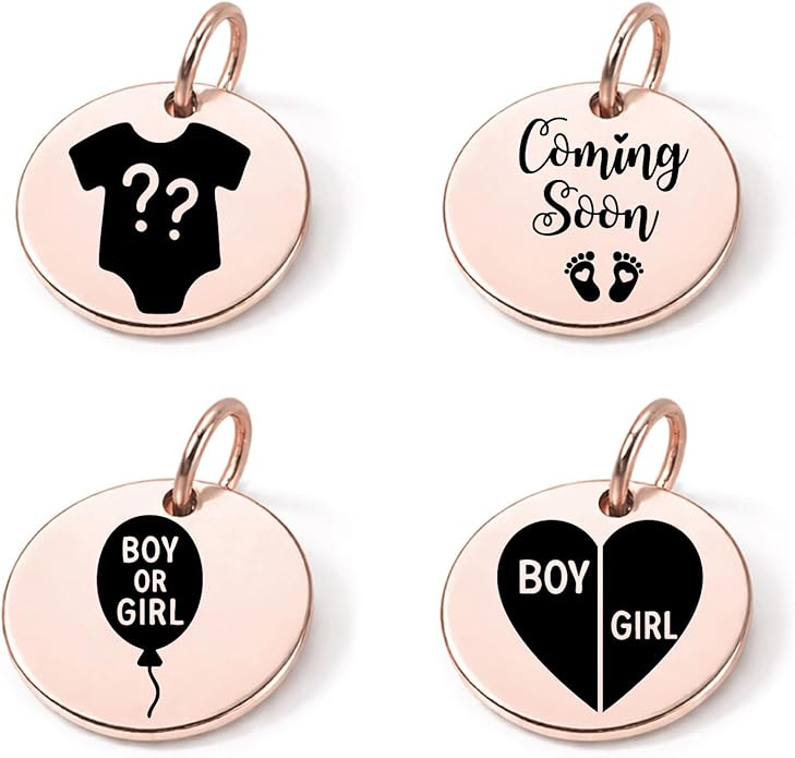 SM Design Pregnancy & New Baby Charm Set – Set of 4 Meaningful Stainless Steel Charms – Great for Crafting, Making Bracelets and Necklaces - Meaningful Keepsake Charms for Expecting & New Moms