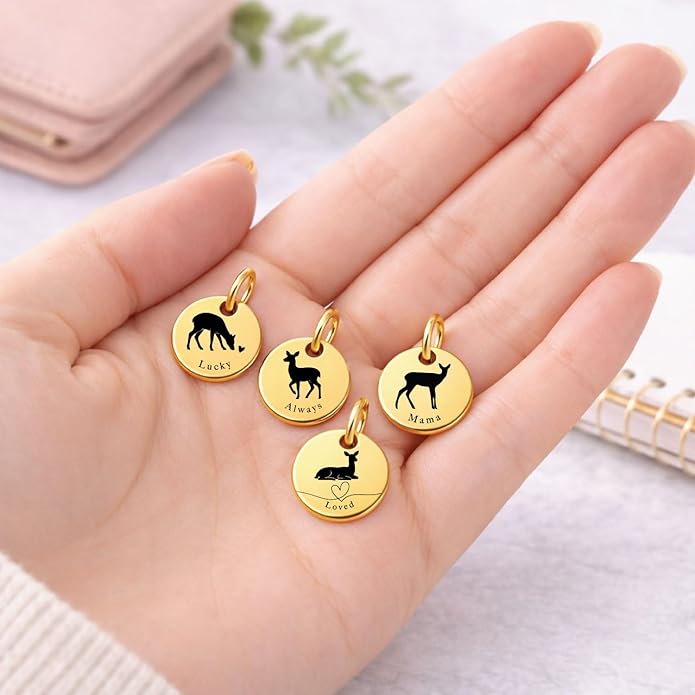 SM Design Mama Animal Charm Set – Set of 4 Stainless Steel Charms – Motherhood & Family Keepsake Jewelry Charmss