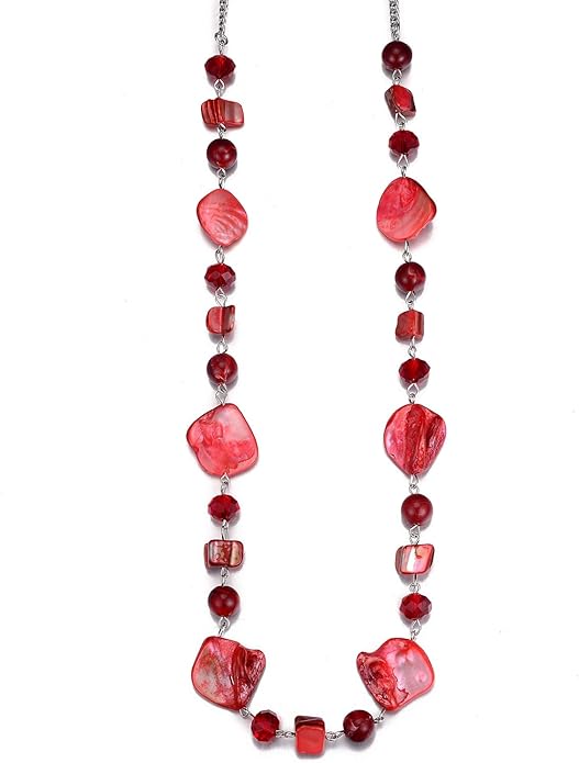 PEARL&CLUB Long Beaded Necklaces For Women - Sweater Chain Fashion Jewelry Necklace Gifts For Women