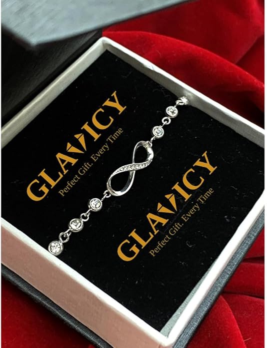 Daughter Infinity Heart Bracelet, Daughter Jewelry Gift From Mom or Dad with Message Card and Box Meaning