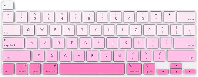 Allinside Keyboard Cover Skin for 2020 MacBook Pro 13 inch A2338 M1 A2251 A2289 and 2019 MacBook Pro 16 inch A2141 with Touch Bar & Touch ID, Ombre Pink