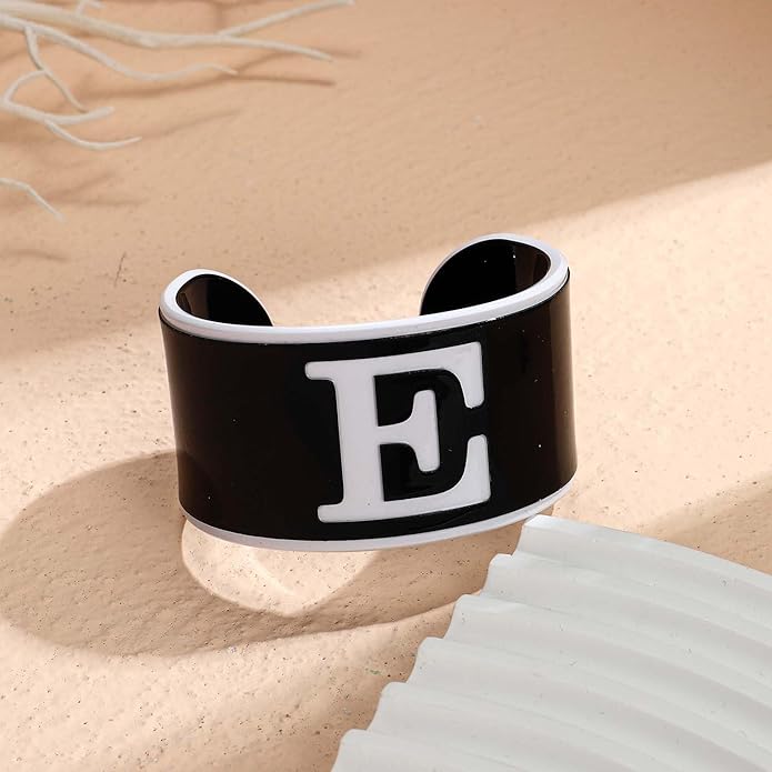 LILIE&WHITE Acrylic Monogram Resin Bracelet for Women Trendy Acrylic Statement Bracelets Jewelry Gift
