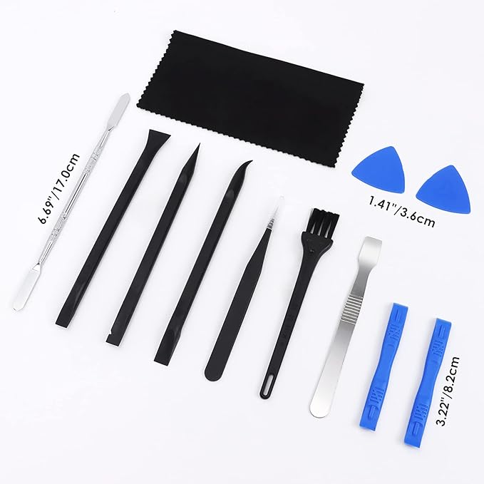 STREBITO Spudger Pry Tool Kit 12 Piece Opening Tool, Metal & Plastic Spudger Tool Kit, Prying Cleaning & Open Tool for iPhone, Laptop, iPad, Cell Phone, MacBook, Tablet, Computer, PS4, Electronics