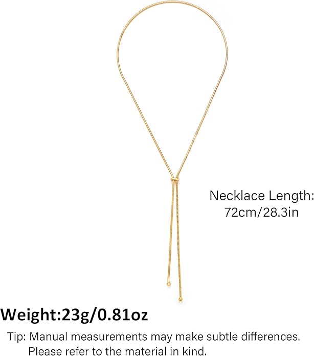 Gold Silver Necklace for Women Y Chain Adjustable Gold Long Necklaces Fashion Dainty Jewelry