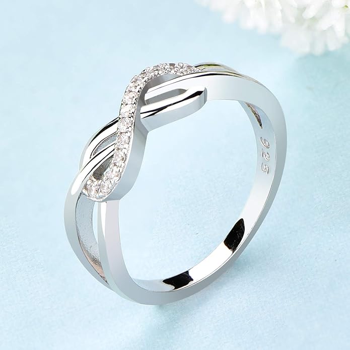 STARCHENIE Infinity Heart Ring for Women 925 Sterling Silver Size 5-10