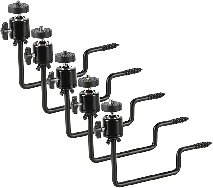 5 Pcs Trail Camera Tree Mount, Trail Camera Holder 360° Cameras Bracket for Game Cam, Hunting Accessories,Metal Security Cam Mount with 1/4 Inch Screw for Solar Panels,etc, Compact Sturdy.