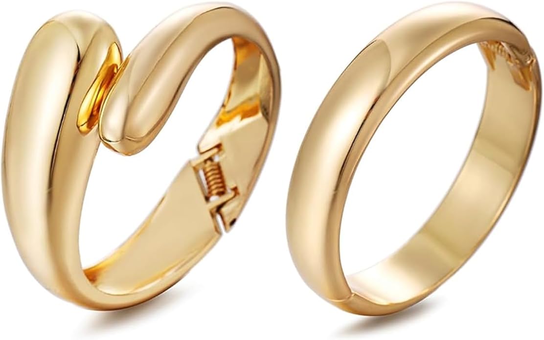 14K Gold Plated Chunky Cuff Bracelet for Women Non Tarnish Stainles Bracelet for women fashion jewelry
