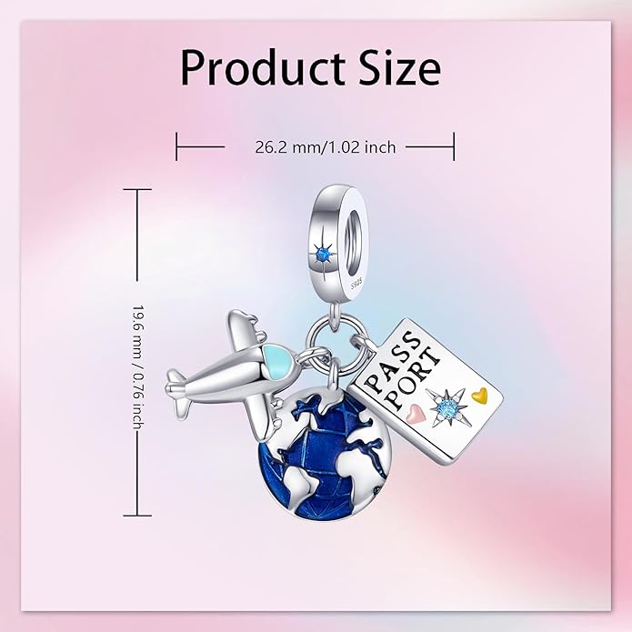 Birthday Fashion Love Heart Dangle Charm 925 Sterling Silver Charms fits Bracelets and Necklace Pendant Bead Charms Jewelry Present for Women Family Friends