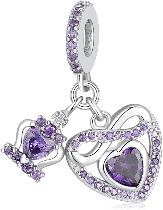 Birthstone Charms for Pandora Charms Bracelets - 925 Sterling Silver Infinity Heart Dangle Charm fit Bracelet and Necklace Birthday Jewelry Gifts For Women