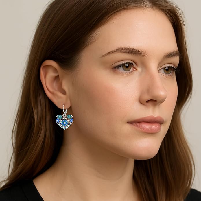 LeCalla 925 Sterling Silver Teardrop Drop Earrings for Womens | Lightweight Italian Minimalist Teardrop Filigree Earrings | Filigree Circle Drop Dangle Earrings for Women Birthday Gift