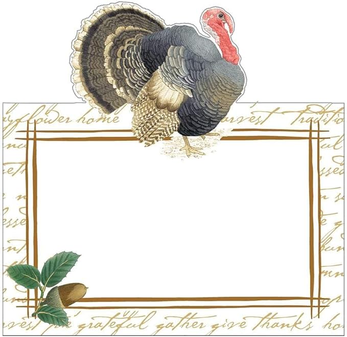 Caspari Founders' Thanksgiving Die-Cut Place Cards - 24 Count