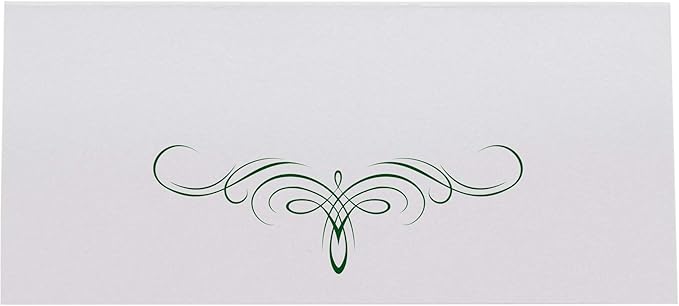 Decadent Flourish Place Cards, Hunter Green (Choose Color), Set of 60, Pre-cut and Scored - Wedding, Party, Dinner, and Special Events - Made in the USA