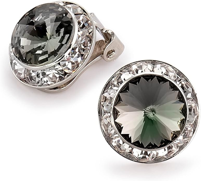| Colorful Rhinestone Clip On Earrings for Dance, Pageant, Prom, Performance, Wedding, or Special Event