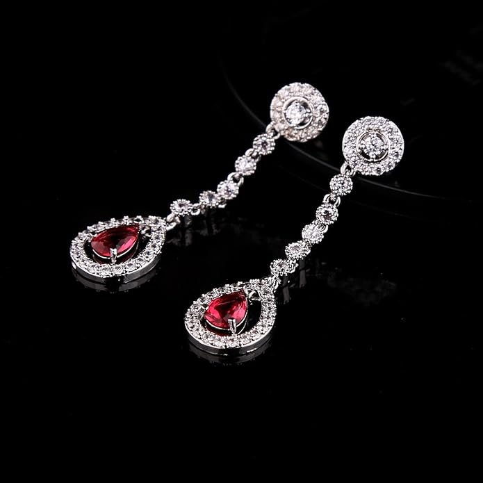 GULICX AAA Cubic Zirconia CZ Silver Plated Base Women's Party Jewelry Set Earrings Pendant Necklace