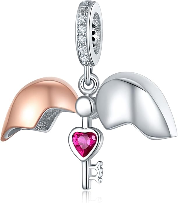 NINGAN “I Love You” Dangle Charm Love Heart Pendant Bead for Women Wife Girlfriend with 5A Cubic Zirconia for Charm Bracelets 925 Sterling Silver