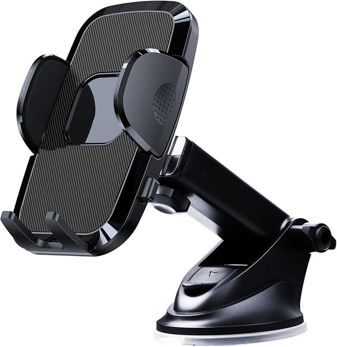 [Military-Grade Construction] Phone Holders for Your Car, 2025 New Car Phone Holder Cell Smartphone Mount Windshield Dashboard Suction Cup Stand Truck Cradle for iPhone Samsung Android All
