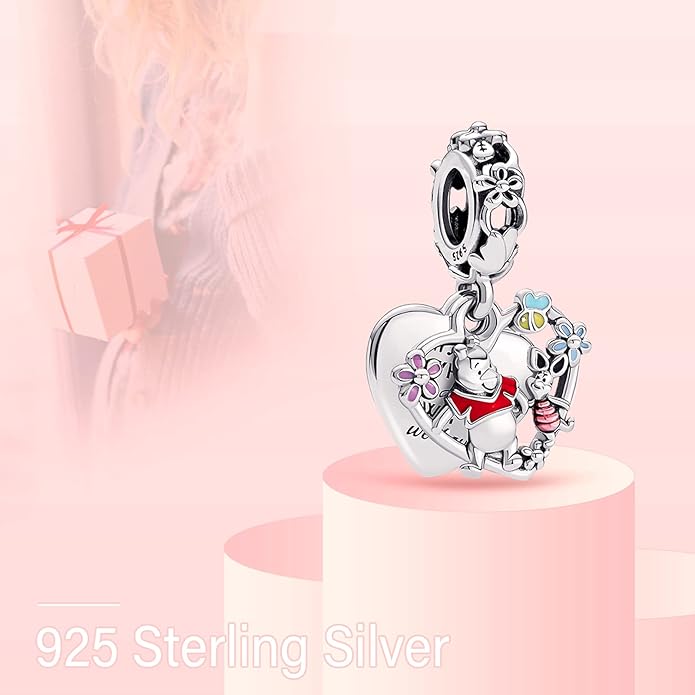 MITSOKU 925 Sterling Silver Charms for Bracelets Necklaces Animal prototype Pendant Safety Chain Dangle Pendants Beads Christmas Day Charms Jewelry Gift for Women