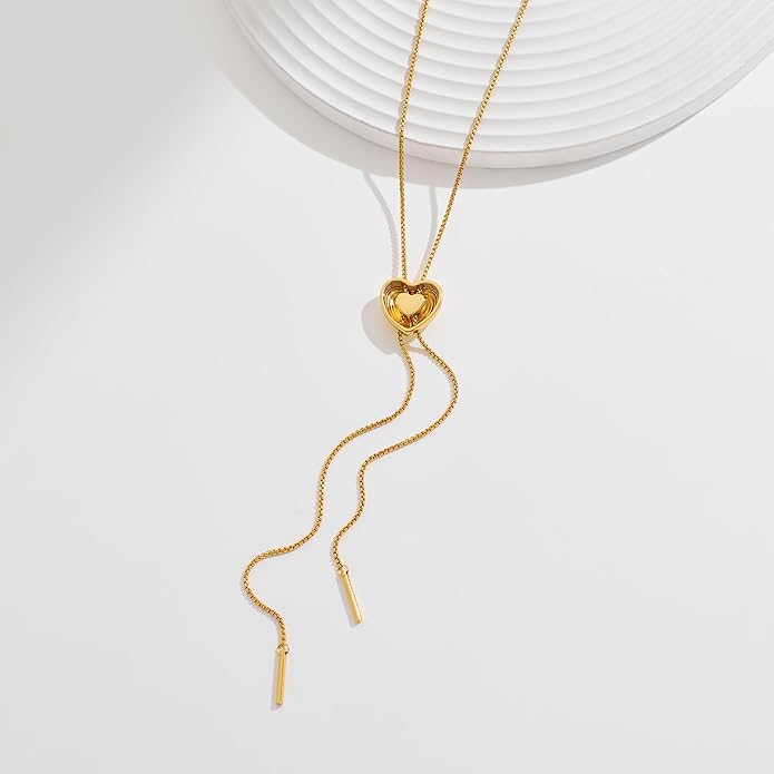 Gold Silver Necklace for Women Y Chain Adjustable Gold Long Necklaces Fashion Dainty Jewelry