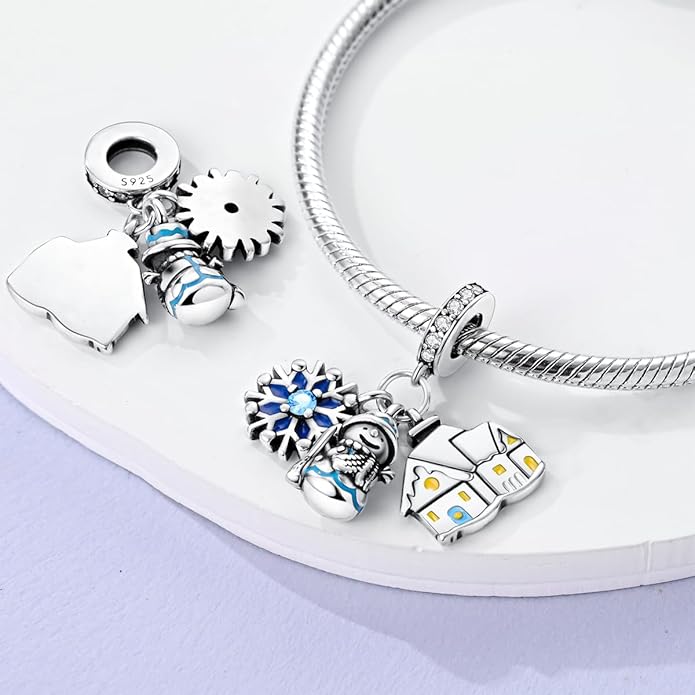 MULA 925 Sterling Silver Charms for Bracelets and Necklaces Family Letters Dangle Pendants Airplane Travel Beads Family Tree Jewelry Charms for Women
