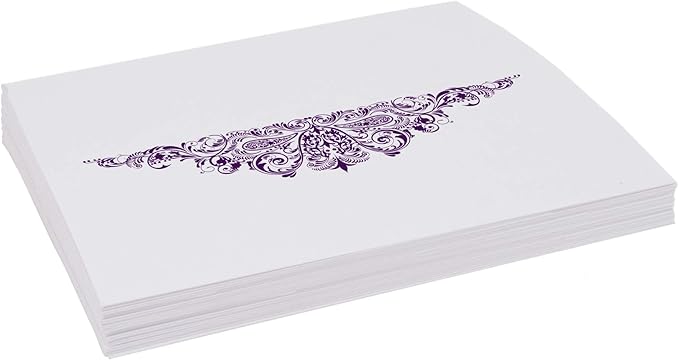 Paisley Place Cards, Eggplant (Choose Color), Set of 60, Pre-cut and Scored - Wedding, Party, Dinner, and Special Events - Made in the USA