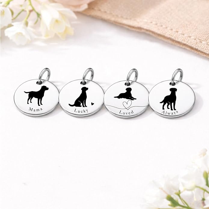 SM Design Mama Animal Charm Set – Set of 4 Stainless Steel Charms – Motherhood & Family Keepsake Jewelry Charmss