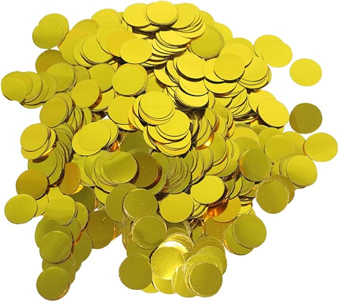 Gold Table Confetti 0.59 inch Metallic Foil Confetti for Wedding Birthday Party Confetti Decoration (2.12 oz /1 pack)