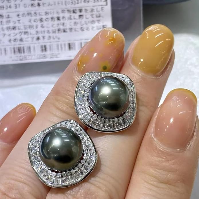 Gifts for Women: Tahitian Black Pearl Earrings - Anniversary, Birthday, Christmas, Mother's Day, Valentine's Day Jewelry