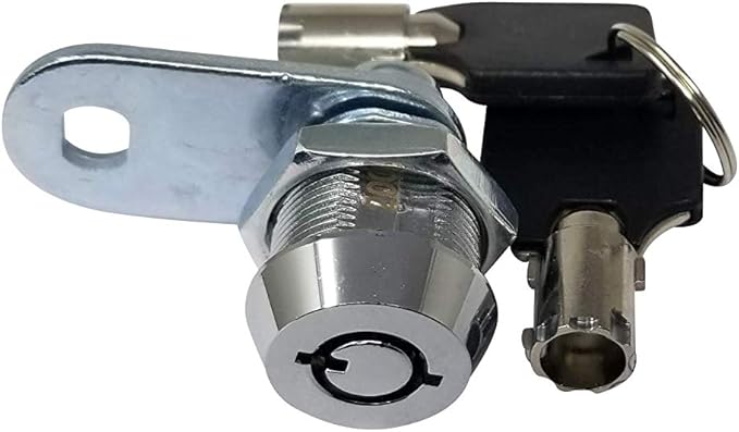Admiral Locks Tubular Cam Lock, Keyed Alike Removable Key RV Compartment Storage Lock Cabinet Locks (Chrome Pack of 5, 5/8" 180°)