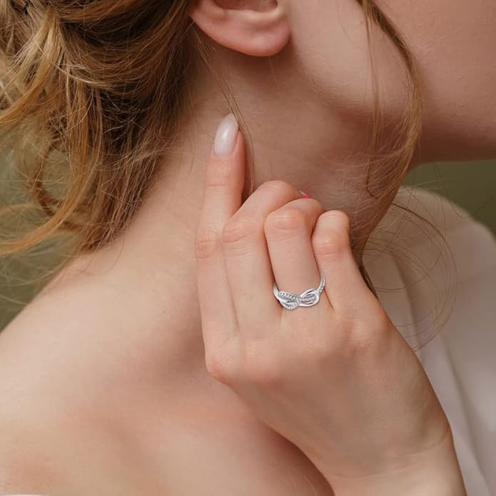 STARCHENIE Infinity Ring for Women 925 Sterling Silver Promise Band Ring
