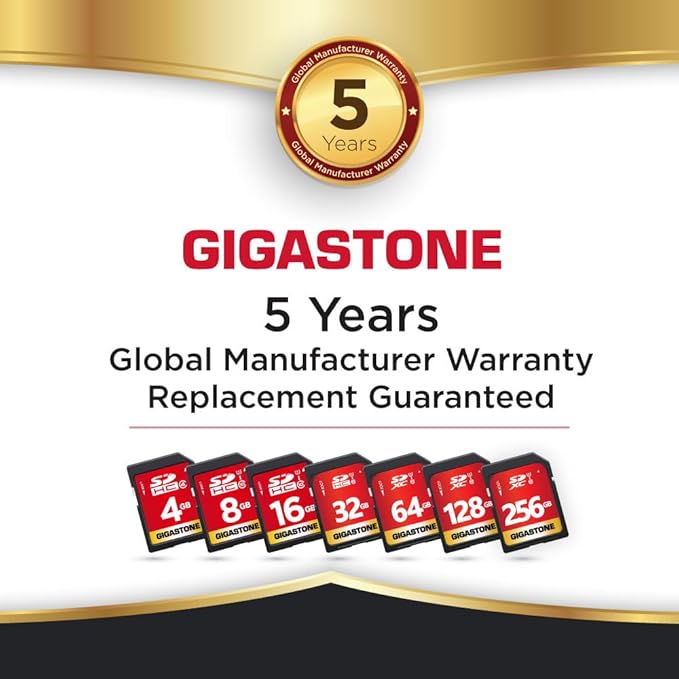 GIGASTONE 32GB SD Card 5-Pack UHS-I U1 Class 10 SDHC Memory Card High-Speed Full HD Video Compatible with Canon Digital Camera, SPYPOINT TACTACAM WOSPORTS Trail Camera, with 5 Mini Cases