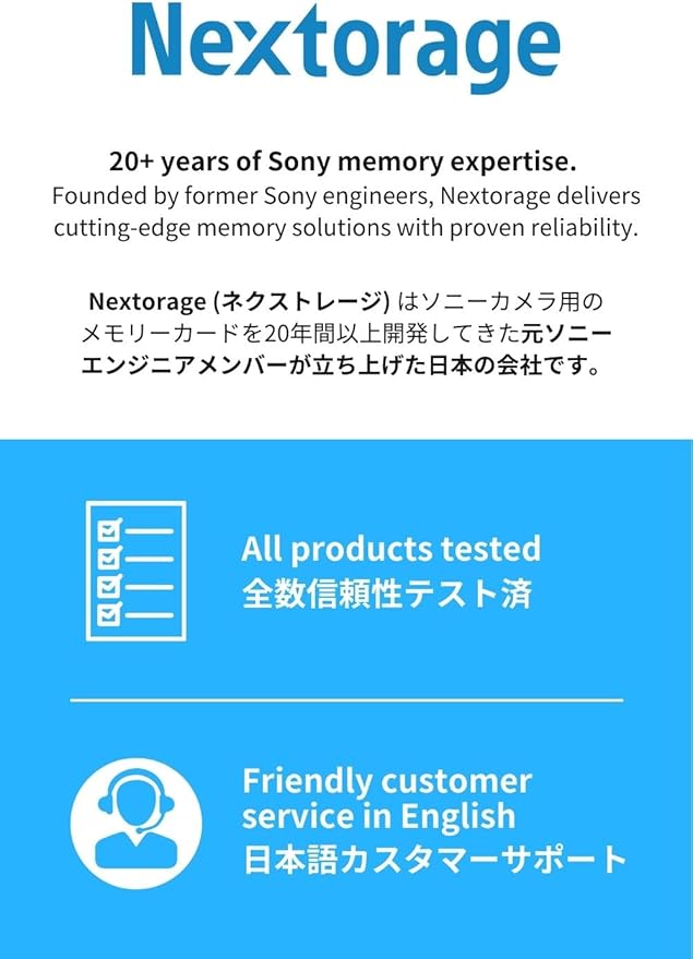 Nextorage 128GB SDXC UHS-II V90 Japanese Brand pSLC Max. Write Speed 299MB/s Max. Read Speed 300MB/s 4K Recording NX-F2PRO128G SD Card Memory for Camera
