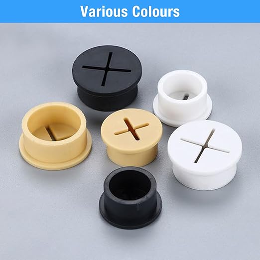 Desk Grommet, 1 in 25 mm Silicone Rubber Grommets, Black Desk Hole Cover for Cables, Flexible Wall Cord Pass Through Grommet for Office Table Computer Home Furniture Wire Organizer-15 Pcs