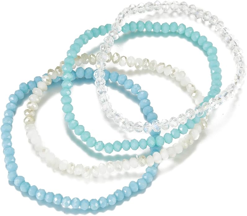 Noessla Beaded Boho Stretch Bracelet Colorful Stackable Crystal Beads Bracelets Trendy Costume Jewelry Mothers Day Gifts for Women