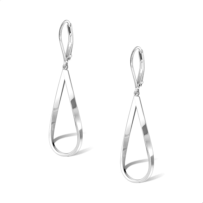 ALEXCRAFT 925 Sterling Silver Teardrop Leverback Earrings for Women Trendy Waterdrop Drop Twisted Dangle Earrings Jewelry 14K Gold Plated Hypoallergenic Boho Leverback Dangle Earring