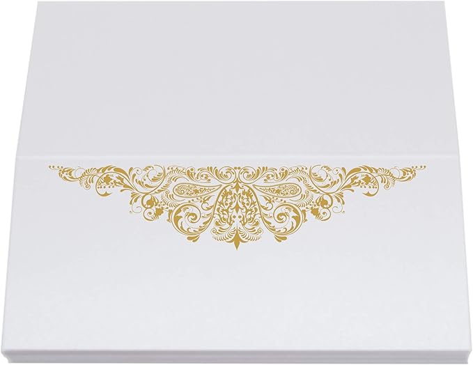 Paisley Place Cards, Gold (Choose Color), Set of 25, Pre-cut and Scored - Wedding, Party, Dinner, and Special Events - Made in the USA