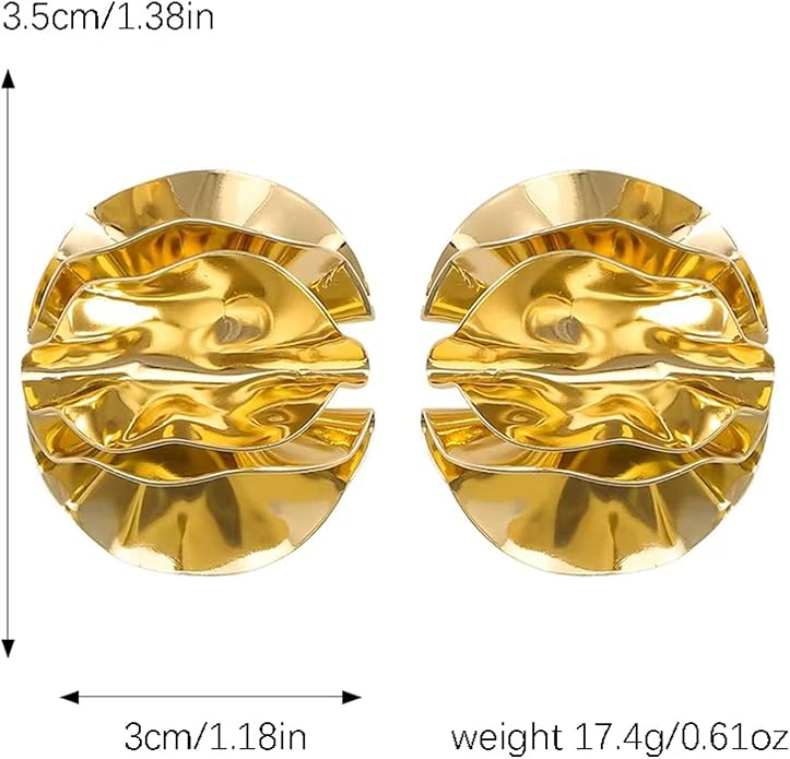 Gold Flower Statement Earrings for Women, Large Chunky Bohomian Summer Beach Floral Earring, Irregular Bold Exaggerated Earrings