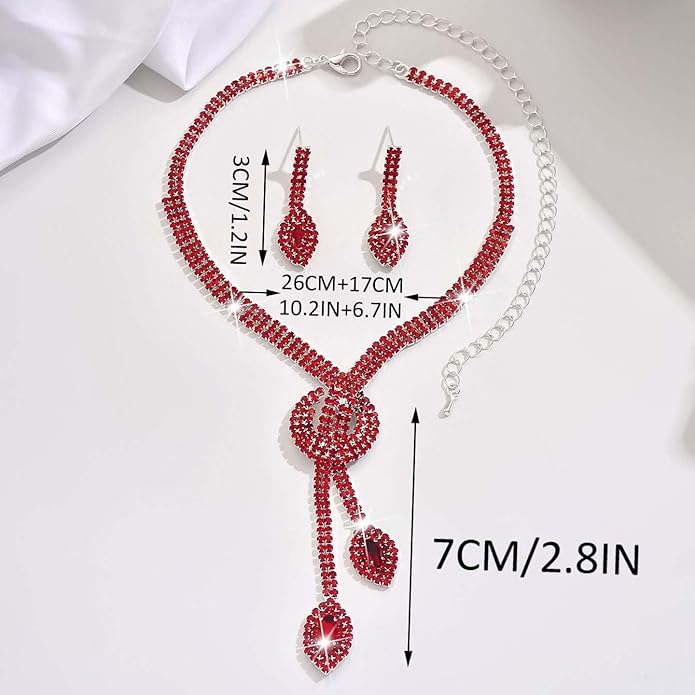 Unicra Silver Rhinestone Bridal Wedding Jewelry Set Crystal Necklace Earrings Sets Formal Prom Costume Jewelry Sets for Women and Brides