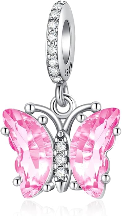 Birthday Fashion Love Heart Dangle Charm 925 Sterling Silver Charms fits Bracelets and Necklace Pendant Bead Charms Jewelry Present for Women Family Friends