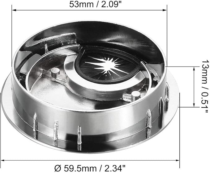 uxcell Cable Hole Cover, 2.1Inch/53mm Zinc Alloy Desk Wire Cord Cable Grommets Hole Cover for Office PC Desk Cable Cord Organizer, 4 Pcs Bright Silver