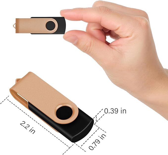 EASTBULL 4GB USB Flash Drive Bulk Thumb Drives 50 Pack with Lanyards USB 2.0 4GB Memory Sticks Zip Drive Pen Drive for Storage and Backup Gold 50PCS