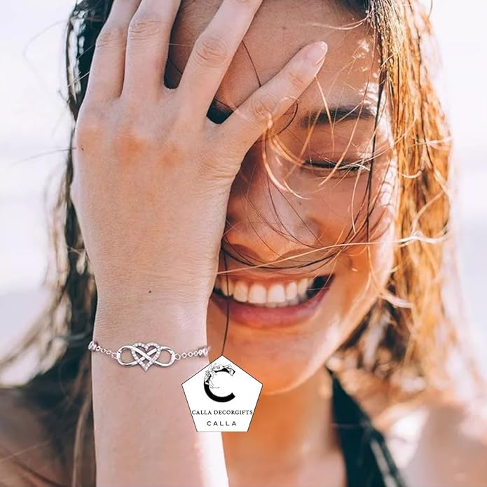 To My Granddaughter - Infinity Heart Bracelet Gift with Meaningful Card, Granddaughter Gifts from Grandma & Grandpa, Elegant Silver Jewelry for Birthday, Graduation, Christmas.