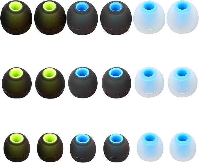 Silicone Earbud Tips Replacement Ear Tips Earbud Covers Fit Most in-Ear Earbuds(Inner Hole 3.8mm -5.1mm) Headphone Earbud Rubber Tips9 Pairs S M L