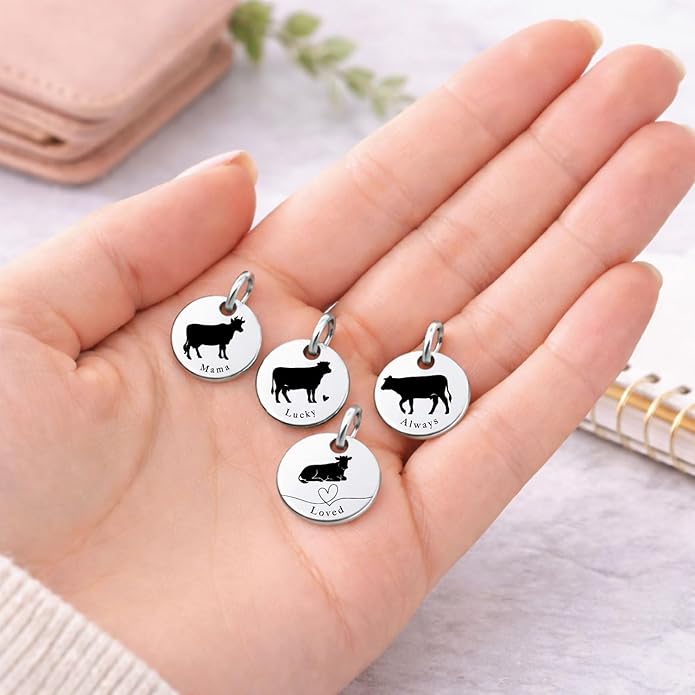 SM Design Mama Animal Charm Set – Set of 4 Stainless Steel Charms – Motherhood & Family Keepsake Jewelry Charmss