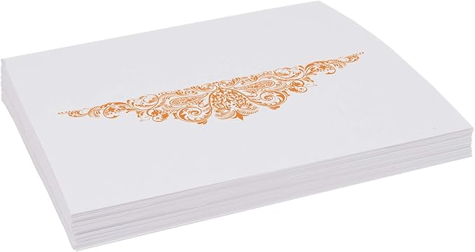 Paisley Place Cards, Orange (Choose Color), Set of 60, Pre-cut and Scored - Wedding, Party, Dinner, and Special Events - Made in the USA